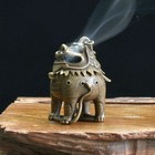 Vintage antique Chinese Small Incense Burner Bronze brass Candle Burner Holder