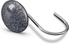 Black Shower Curtain Hooks Rings set Of 12 Marble Crack Decorative Shower Curtai