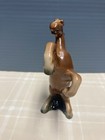 Vtg Rearing Horse Figurine Porcelain Brown black Mane   Tale Japan No Chips
