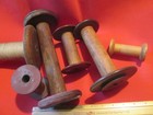 7 Old Vtg Industrial Wooden Thread Wool Spool Rope Spindle Makers Bobbin Wood