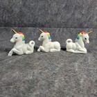 3 Rainbow Unicorn  Ceramic Figurines 3  Tall