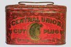 Rare 1910s    central Union  Hinged Litho Tobacco Tin Pail In Exc  Condition