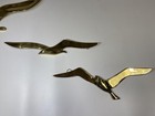 3 Brass Seagulls Wall Hanging Birds Mcm Decor Gold Flying Vintage
