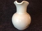 Vintage White Vase With Flowers  Made In The Usa   7541  Mcm Collectible Pitcher