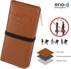 Rfid Leather Wallet Multi Color Travel Ticket Storage Passport Bag Card Holder