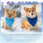 Abbylike 50 Pcs Winter Plaid Dog Bandanas Bulk Blue Bandanas For Dogs Triangle 