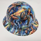 Full Brim Hard Hat Custom Hydro Dipped In Underwater Sea Turtles Ocean Color New