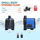133gph Adjustable Submersible Water Pump Powerhead Aquariums Fountains Fish Tank