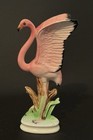 2 Vintage Japan Pink Flamingo Wings Up Tropical Ceramic Figurine Pair 6 3 4   