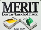 Vintage C1976 Philip Morris Merit Cigarettes Embossed Metal Stout Sign Co 