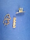 Antique Art Deco Victorian Brass Metal Hair Barrettes Lot Of 3 Hearts  18-ag