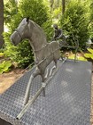 Vintage Antique Copper Horse   Sulky Weathervane W  Jockey 32    X 17   