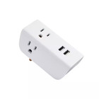 4 Ft  Multiple Outlet And Wall Mounted Surge Protector Set 3-pack Usb Usb Type-c