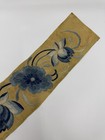 Vintage Chinese Hand Embroidered Gold Silk Sleeve Band Blue Florals 22   