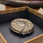 Vintage Godinger Silver Plated Mirror   Photo Purse Floral Compact Round Ornate