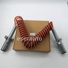 New 15 Ft Dual Pole Coiled Electric Cable W  2 X 12  Leads