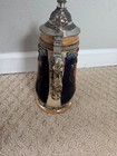 Vintage German Beer Stein With Metal Lid - Handmade  Handpainted