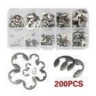 200pcs 304 Stainless Steel E-clip Retaining Circlip Assortment Kit 1 5mm To 10mm