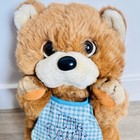 Vintage Little Beggar Bear Bib 1984 Applause Plush Stuffed Animal 12  80s Retro