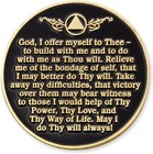 Stunning Black Soft Enamel Aa Recovery Token With Tree Of Life - Sobriety Chip
