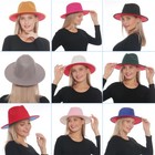 Fedora Hats For Men   Women Wide Brim Felt Panama Hat Two Tone Men s Dress Hat