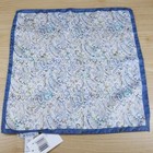 Eton Pocket Square Blue Paisley Handkerchief 100  Silk  90