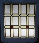 Pretty Geometrical Midsize English Leaded Stained Glass Window 21 1 4 x 23 1 4 