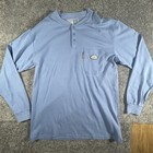 Rasco Fr Henley Shirt Mens Xl Blue Flame Resistant Long Sleeve Cat 2 Nfpa 2112