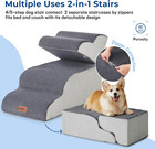 Dog Stairs Ramp For High Beds Up To 25  H - 5 Step Pet Stairs For Small To Large