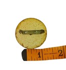 Antique Hand Carved Wooden Painted Round Mandala Brooch Pin Flower Folk Art