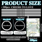 100 Pcs Wedding White Glow Stick Bracelet Bulk Light Up Glow Sticks With Than   