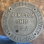 Antique Herring Hall Marvin Safe Co Metal Plaque Dial Wheel Pack Cover Nameplate