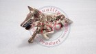 Vintage Style Brass Fox Head Handle Victorian Wooden Walking Stick Cane Spiral 