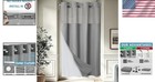 Heavyweight Waffle Fabric Shower Curtain  Grey