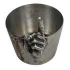 Napier Vintage Silver Plate Number One Finger Pointing Jigger Shot Glass Gray
