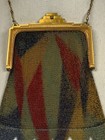 Art Deco Dresden Mesh Colorful Hues Whiting Davis Purse Triangular Clasp 1920 s