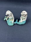 Mermaid Salt And Pepper Shakers Set Cracker Barrel Coastal Life Ceramic Retired