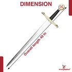 Hand Forged Templar Knights Battle Ready Sword  1095 Steel  Brass Guard   Pommel