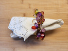 Set Of 4 Jewel Tone Beaded Napkin Rings Holders Harvest Fall Autumn Decor