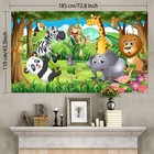 Jungle Safari Backdrop Fabric Safari Animal Backdrop Banner 72 8 X 43 3 Inch    