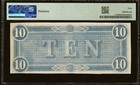 T-68  10 1864 Confederate States Civil War Obsolete Banknote Currency  Pmg Au 50