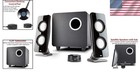 Multimedia Speaker System With Subwoofer 2 1  62w Peak Power