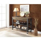 Kitchen Cart Island Table Butcher Block Console Table Mobile Storage Wine Rack