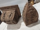 Antique Victorian Gothic Revival Oak Wood Carvings Newel Post Cap Church Salvage