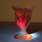 Akro Agate Beggar   s Hand  766 Marbled Toothpick Holder  uv Reactive 