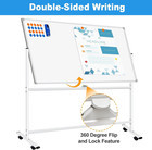Double-sided Rolling Whiteboard On Wheels  72 x40   Large Magnetic Mobile Whiteb
