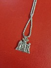 Jesus  Christ Withe  The Cross Medal   16 Inches Chain Silver Plated  New