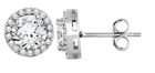 925 Sterling Silver Round Shaped Cubic Zirconia Stud Earrings - All Colors 