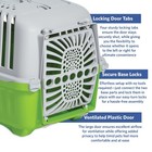19 Inch Spree Travel Pet Carrier For Dog Or Cat With Plastic Door  Green
