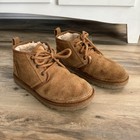 Ugg Neumel Suede Shearling Lace-up Boots Chestnut Women   s Size 7